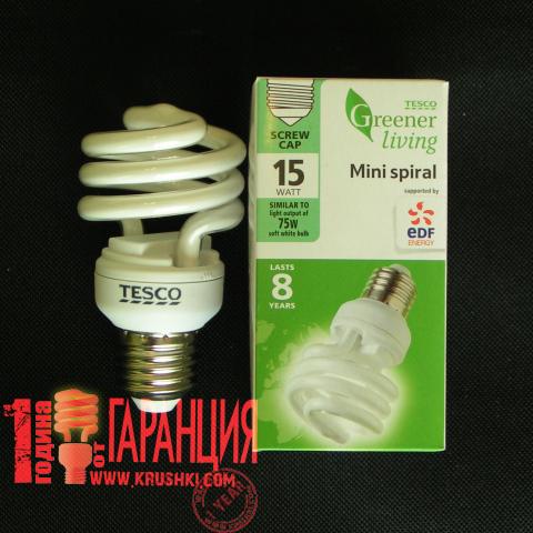 Енергоспестяващи Крушки GrL 15W=73w Spiral - Кликнете на изображението, за да го затворите